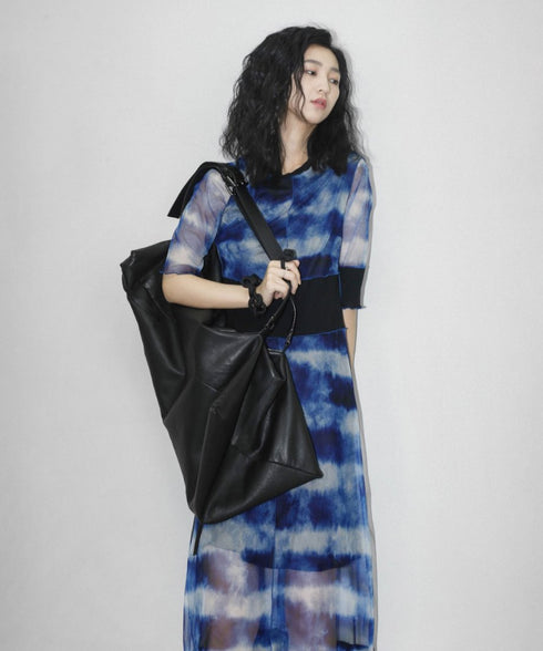 Tie-dyed see-through dress